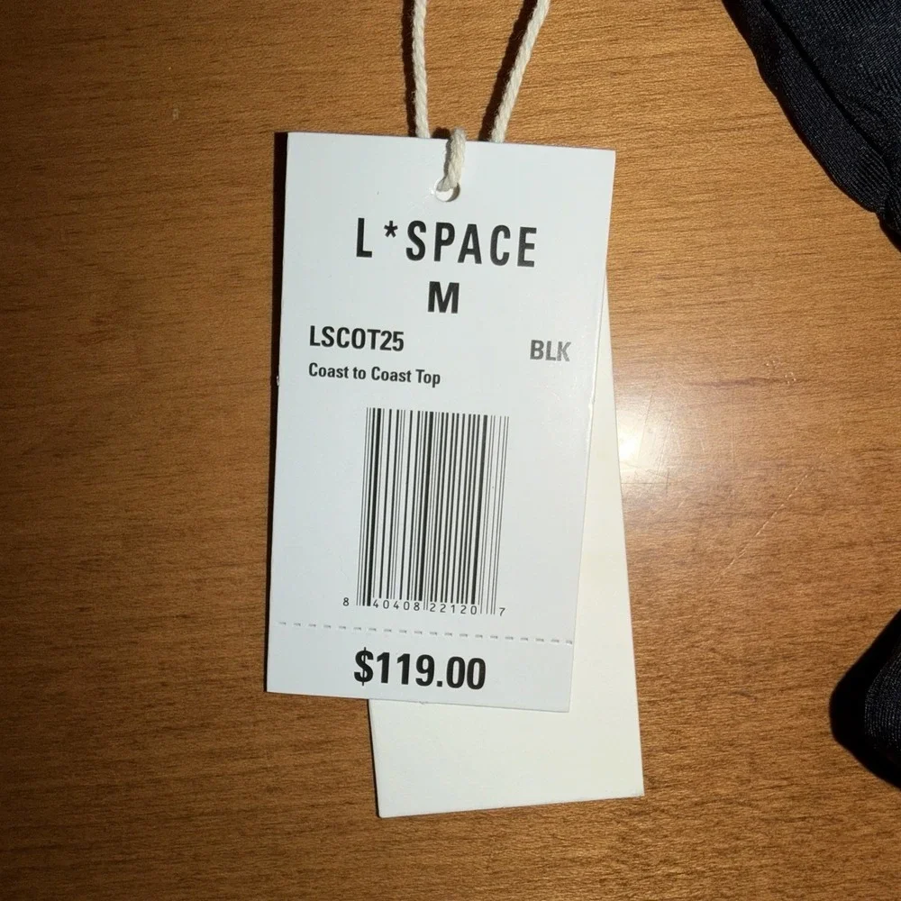 NEW L* Space Women's Coast To Coast Bikini Top Size Medium Black $119 TOP ONLY